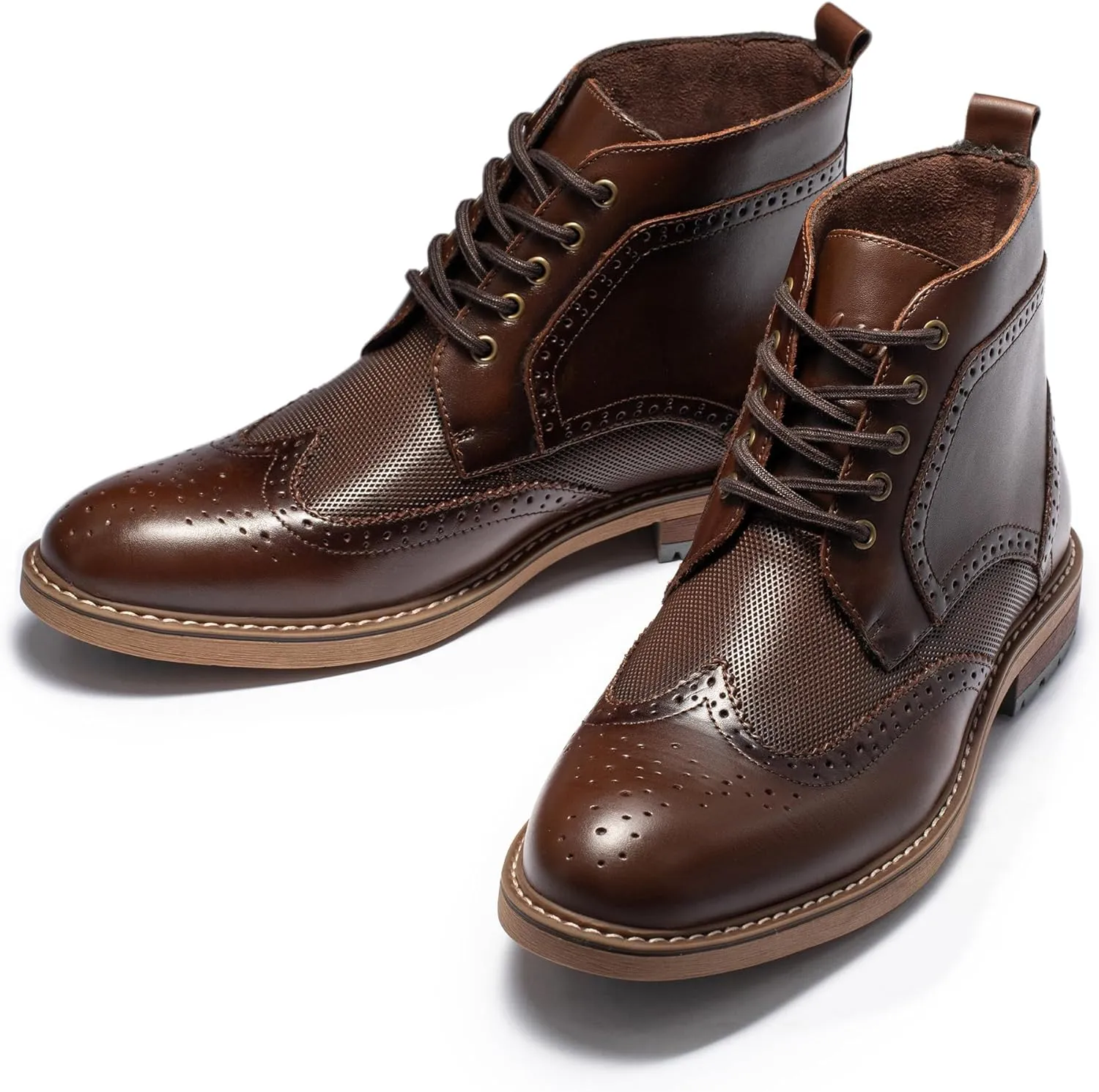 Arkbird Mens Oxford Dress Boots Fashion Casual Genuine Leather Brogue Chukka Ankle Boot for Men