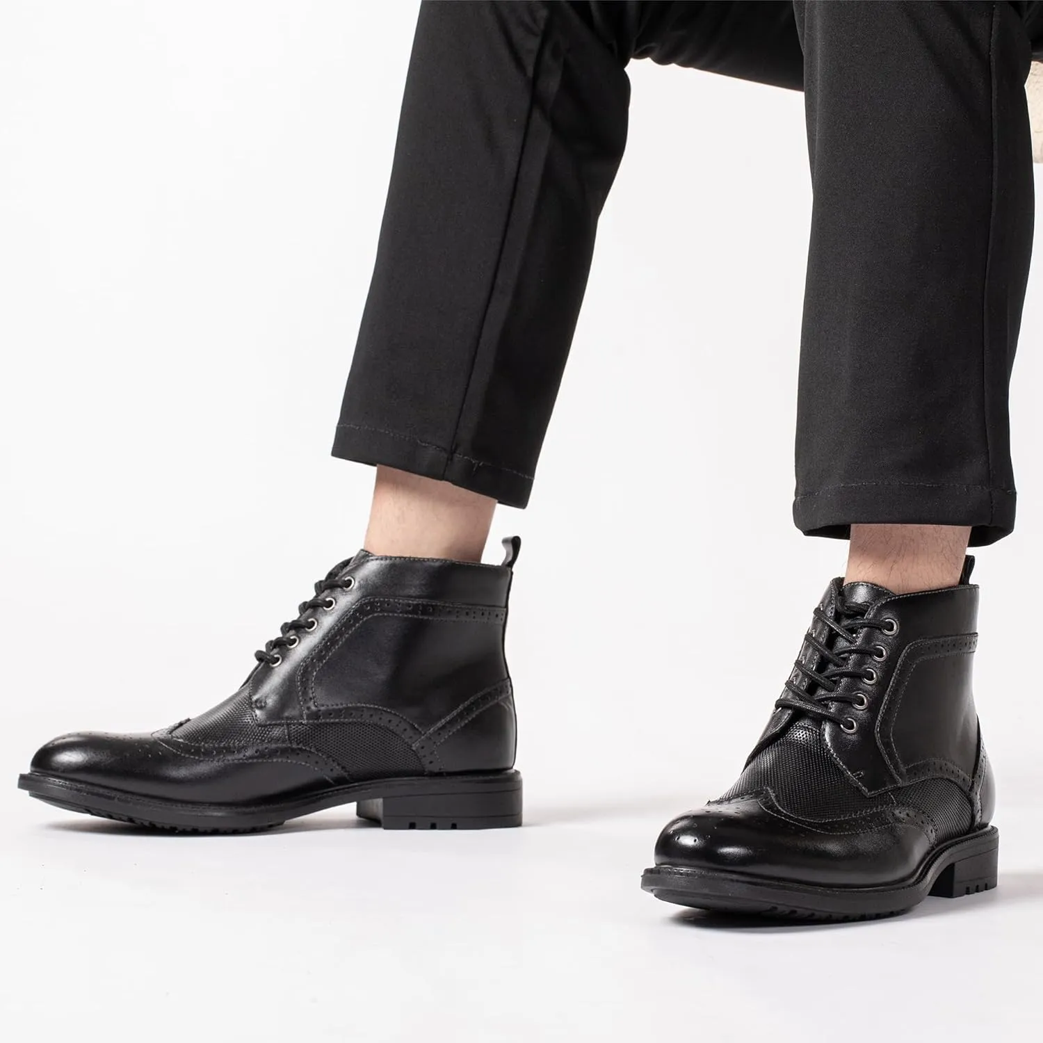 Arkbird Mens Oxford Dress Boots Fashion Casual Genuine Leather Brogue Chukka Ankle Boot for Men