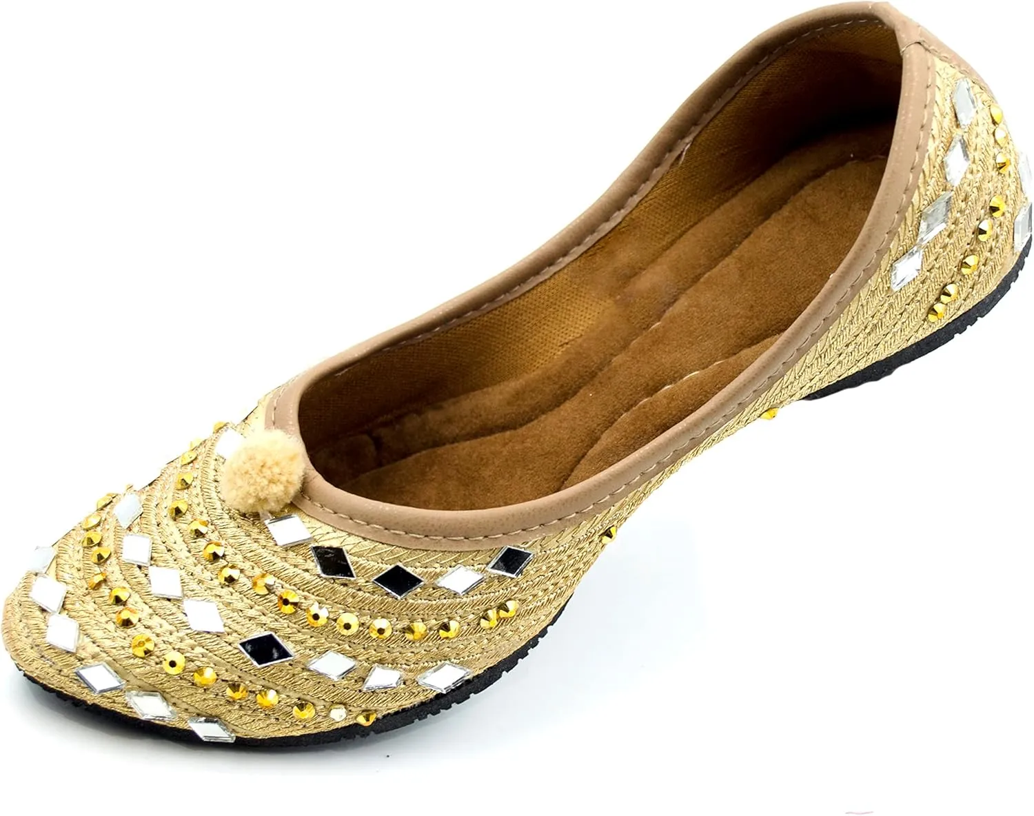 Chandrakala Kids's Wedding Traditional Mojari Punjabi Jutti Party Wear Flats for Girl,(GF101)