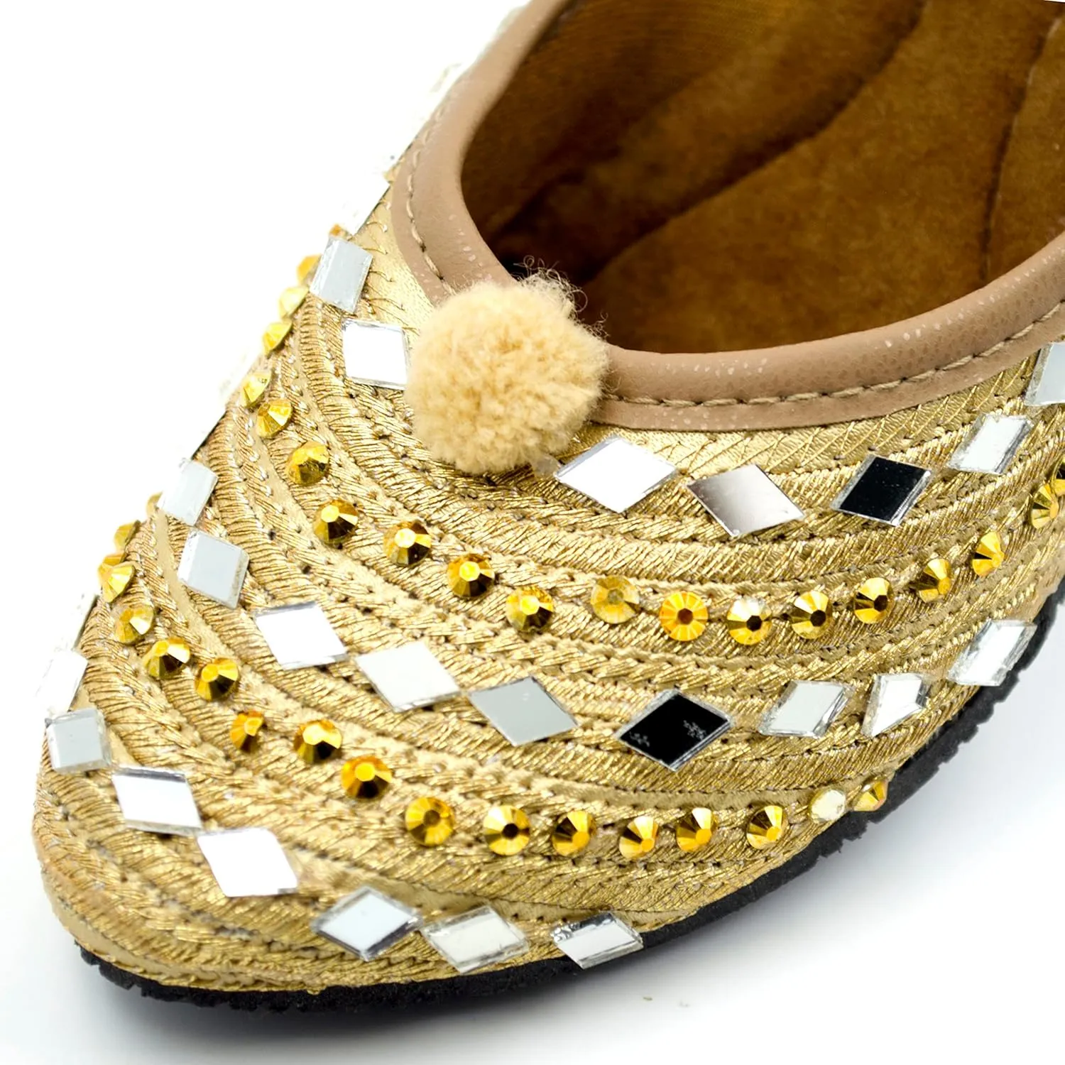 Chandrakala Kids's Wedding Traditional Mojari Punjabi Jutti Party Wear Flats for Girl,(GF101)