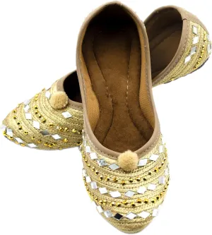 Chandrakala Kids's Wedding Traditional Mojari Punjabi Jutti Party Wear Flats for Girl,(GF101)