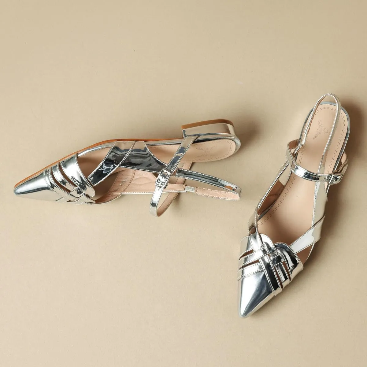 DINTAHA Pointed Toe Slingback Flats For Women,Mary Jane Flats Women,Ballet Flats Shoes For Women
