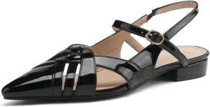 DINTAHA Pointed Toe Slingback Flats For Women,Mary Jane Flats Women,Ballet Flats Shoes For Women