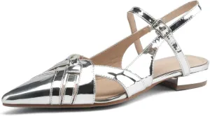 DINTAHA Pointed Toe Slingback Flats For Women,Mary Jane Flats Women,Ballet Flats Shoes For Women