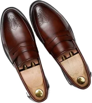Dress Shoes for Men Golden Sapling Men's Leisure Brogue Shoes Classic Dress Loafers for Casual Business Formal Occasions