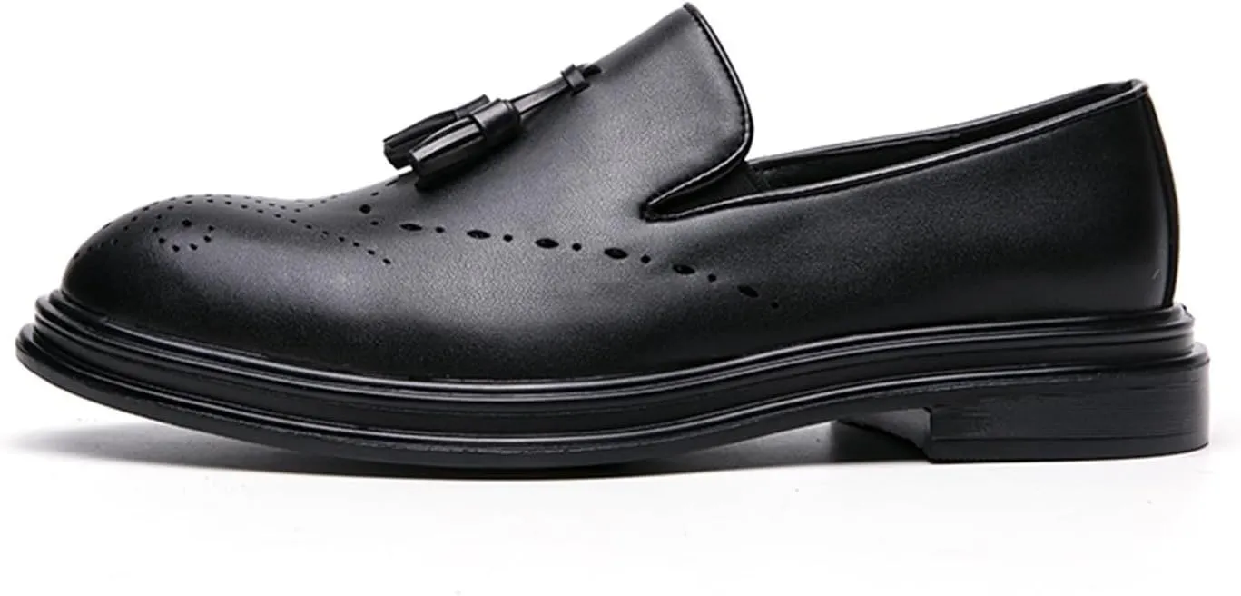 Dress Shoes for Men Men's Formal Wedding Brogue Shoes Slip-On Dress Footwear for Parties and Special Occasions