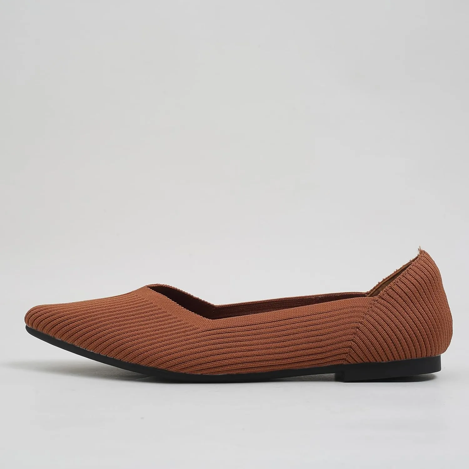 Dumalum Knit Mules for Women Flats Pointed Round Toe Mesh Ballet Flats Shoes Backless Slip On Slides Washable Walking Shoes