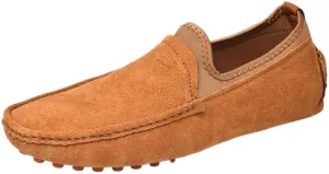 Fashion Mens Loafers Suede Vamp Working Round Toe Non Casual Slip On