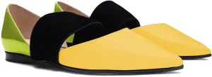 FOWT Pointed Toe D'Orsay Flats Slip On Ballet Flat with A Band Close Toe Mary Jane Two Tone Casual Shoes for Dating Party Comfort Elegant Full Size 4-16 M US