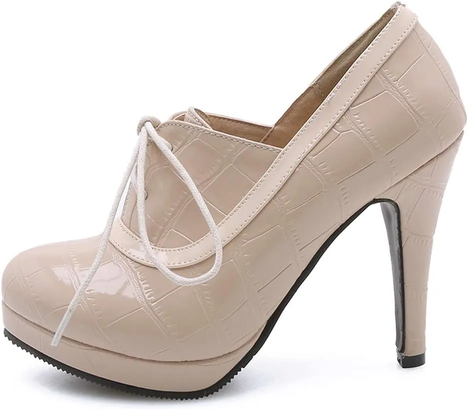 Gracemee Women Classic Brogue Shoes Stiletto High Heels