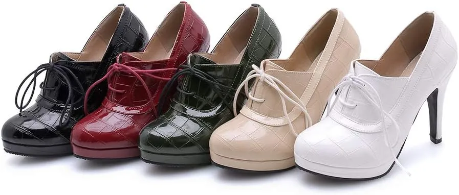 Gracemee Women Classic Brogue Shoes Stiletto High Heels