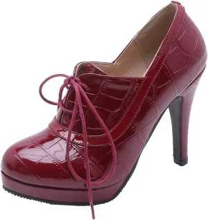 Gracemee Women Classic Brogue Shoes Stiletto High Heels