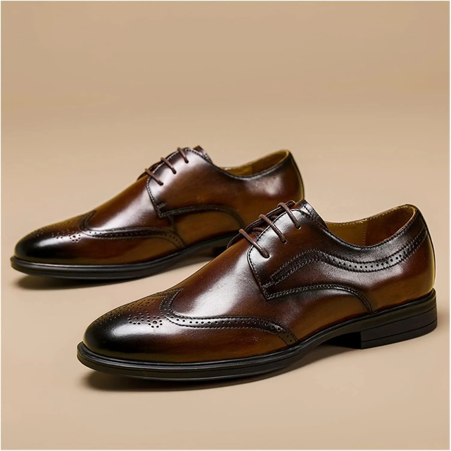 HASMI 2022 Spring and Autumn Brogue Carved Men's Leather Shoes Business British Style Shoes Casual Men's Leather Shoes