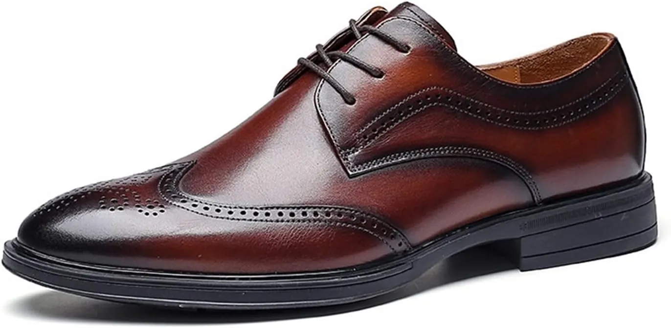 HASMI 2022 Spring and Autumn Brogue Carved Men's Leather Shoes Business British Style Shoes Casual Men's Leather Shoes