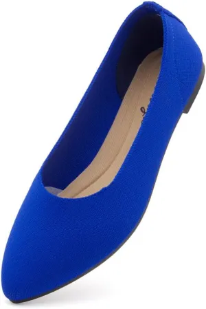 Herstyle Women's Flats  Dressy Pointed Toe Knit Ballet Flat Shoes with Memory Foam | Slip-On, Foldable & Comfortable for Work, Office, Party & Travel (2025 Trend)