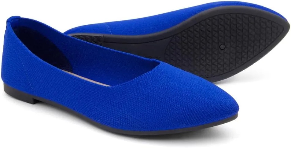 Herstyle Women's Flats  Dressy Pointed Toe Knit Ballet Flat Shoes with Memory Foam | Slip-On, Foldable & Comfortable for Work, Office, Party & Travel (2025 Trend)