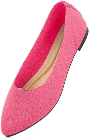 Herstyle Women's Flats  Dressy Pointed Toe Knit Ballet Flat Shoes with Memory Foam | Slip-On, Foldable & Comfortable for Work, Office, Party & Travel (2025 Trend)