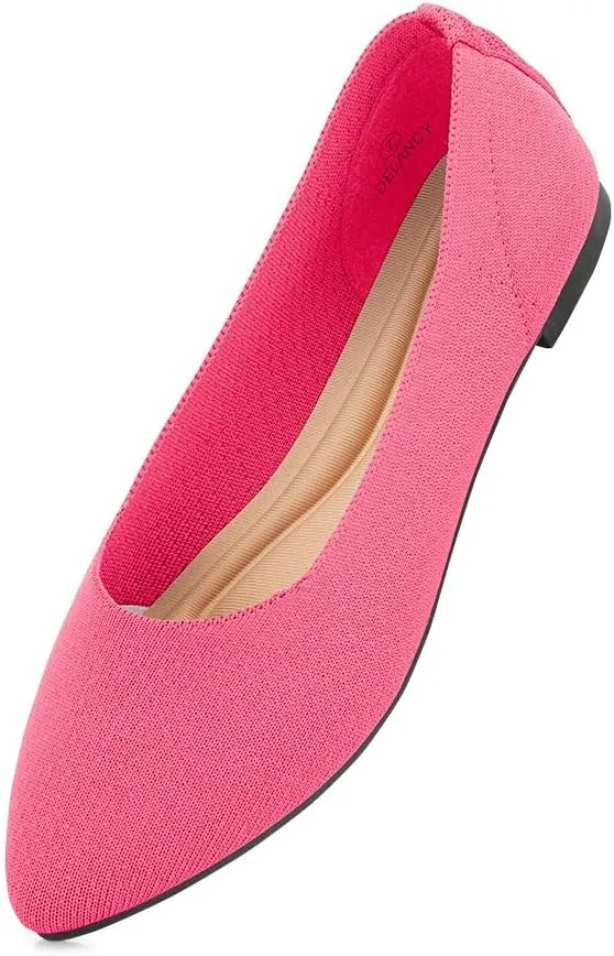 Herstyle Women's Flats  Dressy Pointed Toe Knit Ballet Flat Shoes with Memory Foam | Slip-On, Foldable & Comfortable for Work, Office, Party & Travel (2025 Trend)