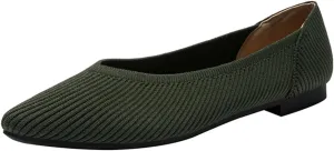 HROYL Women's Ballet Flats Casual Dressy Party Office Shoes Pointed Toe Knit Flats XTZ-A8-ZW