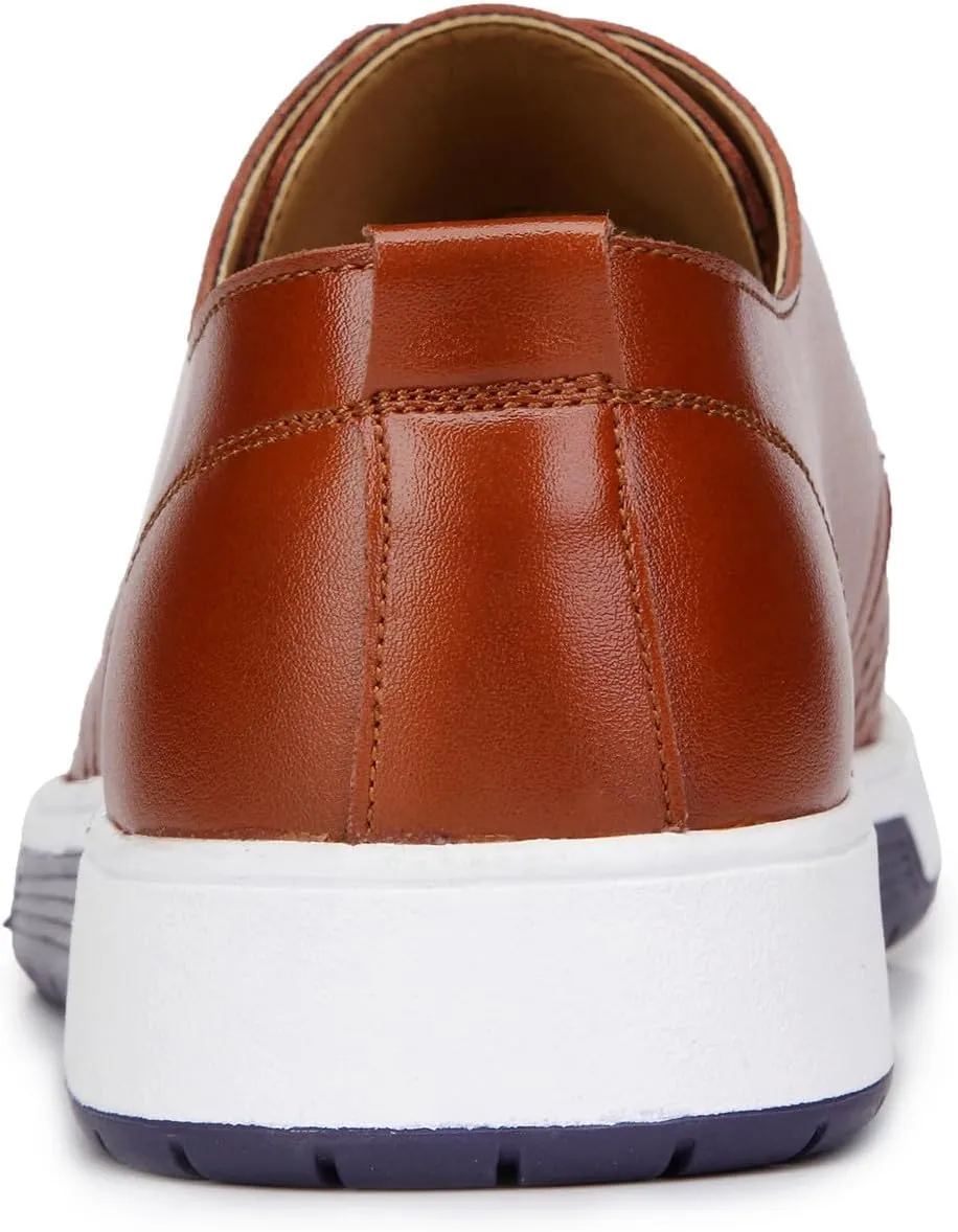 Men's Breathable Summer Lace Up Perforated Oxford Sneakers Casual Walking Driving Flats Shoes