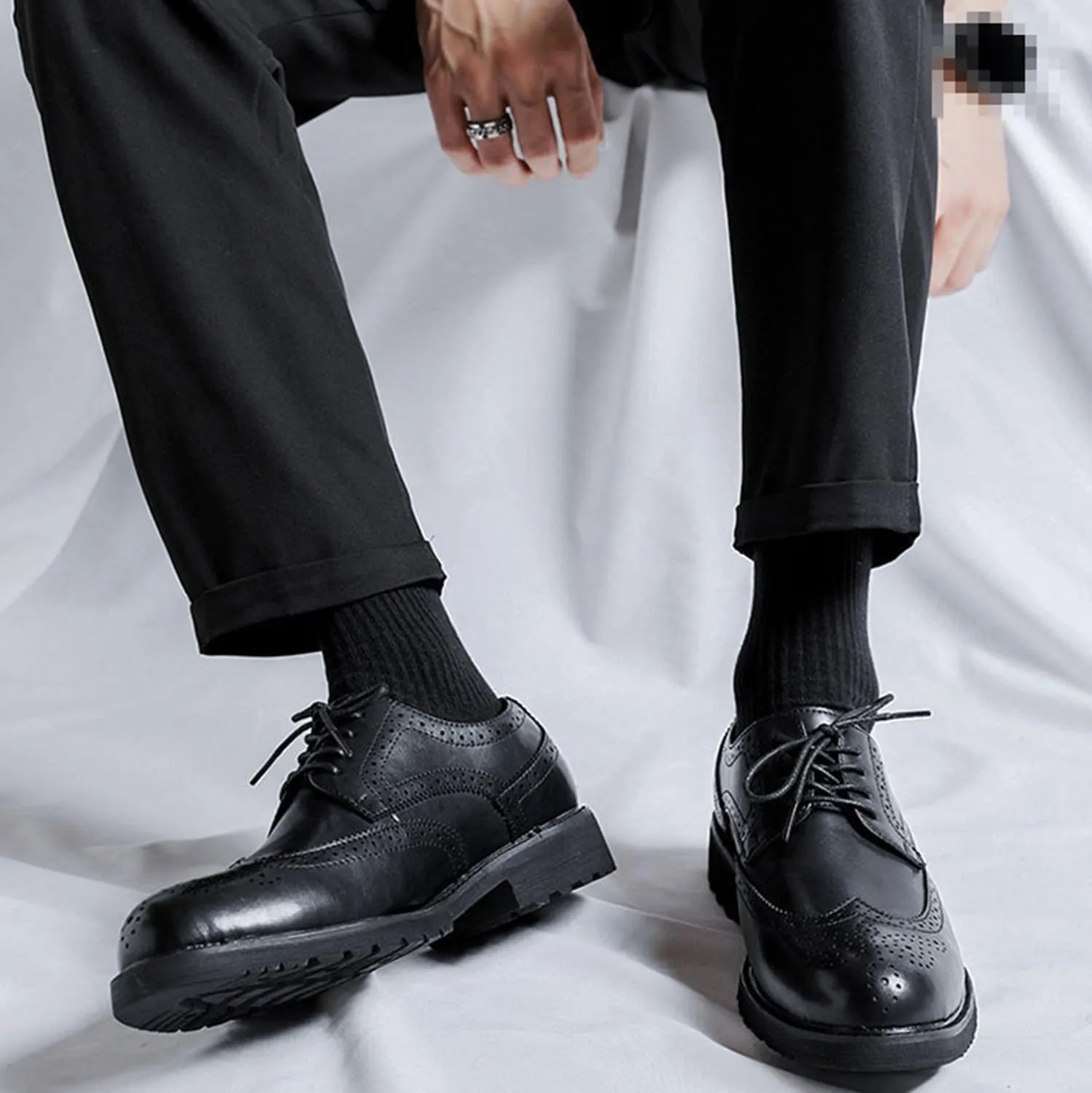Men's Business Casual Dress Shoes Classic Wingtip Lace-Up Brogues Modern Formal Oxfords Tuxedo Suit Shoes