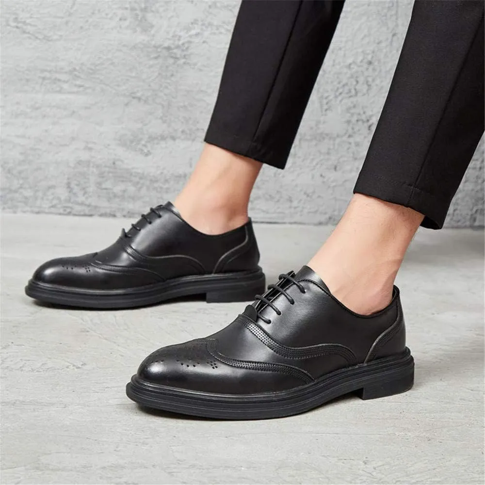 Men's Business Oxford Casual Fashion Retro Brush Color Classic Outsole Brogue Shoes