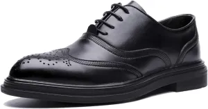 Men's Business Oxford Casual Fashion Retro Brush Color Classic Outsole Brogue Shoes