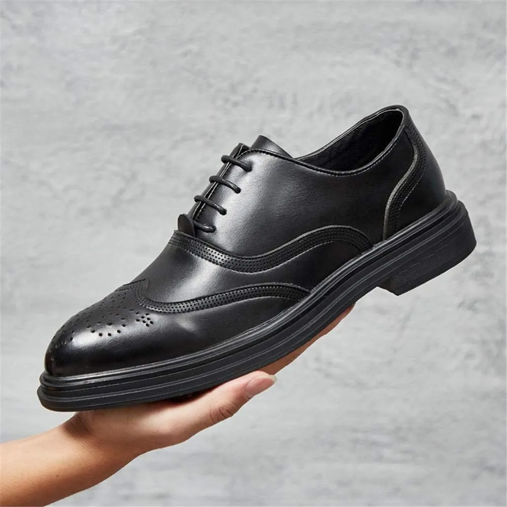 Men's Business Oxford Casual Fashion Retro Brush Color Classic Outsole Brogue Shoes