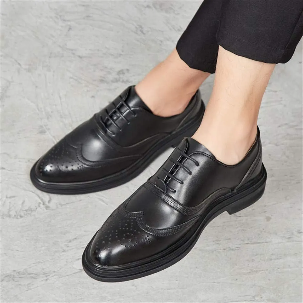 Men's Business Oxford Casual Fashion Retro Brush Color Classic Outsole Brogue Shoes