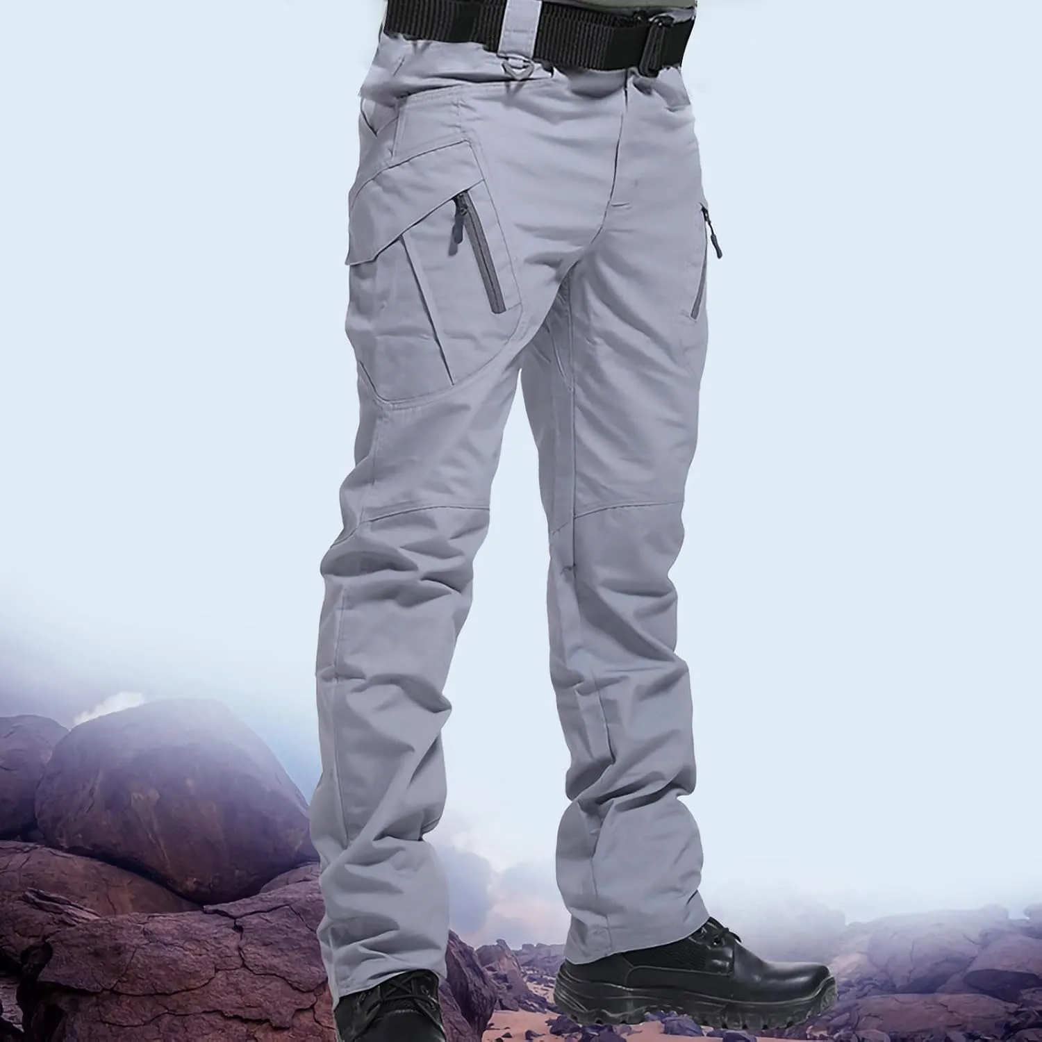 Men's Cargo Pants Relaxed Fit Water-Proof Outdoor Hiking Tactical Pants Stretchy Straight Fit Combat Pants Workwear