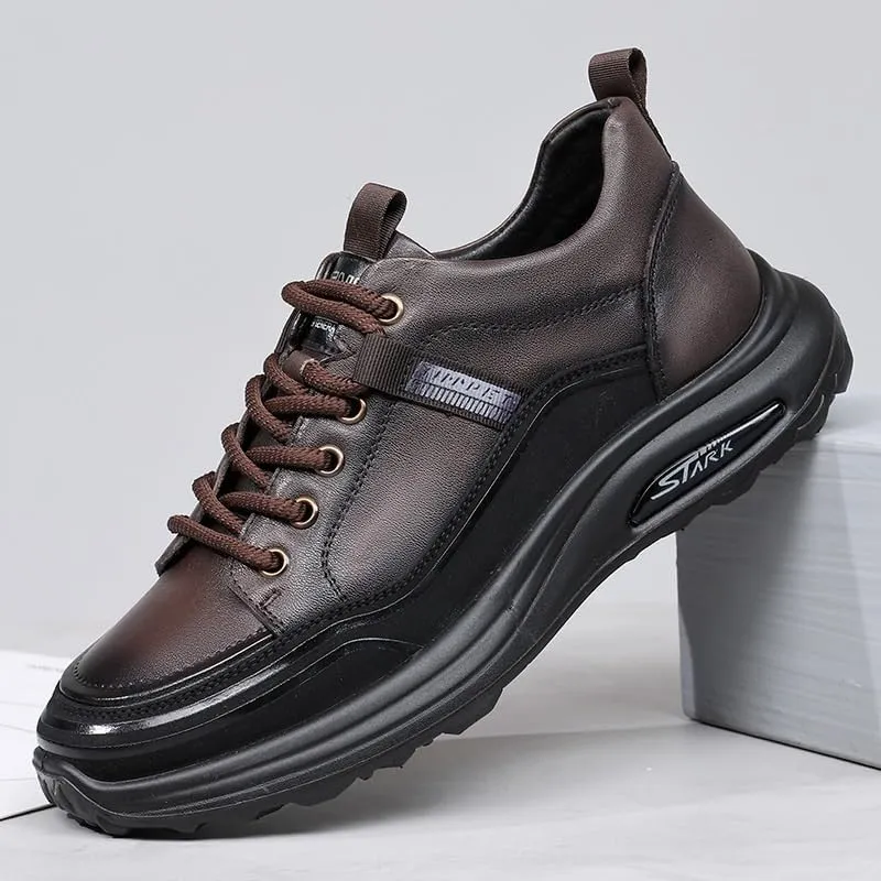 Men's Classic Lace-up Formal Oxfords Retro Dress Oxford Breathable Comfy Non Slip Rubber Sole Leather Brogue Shoes