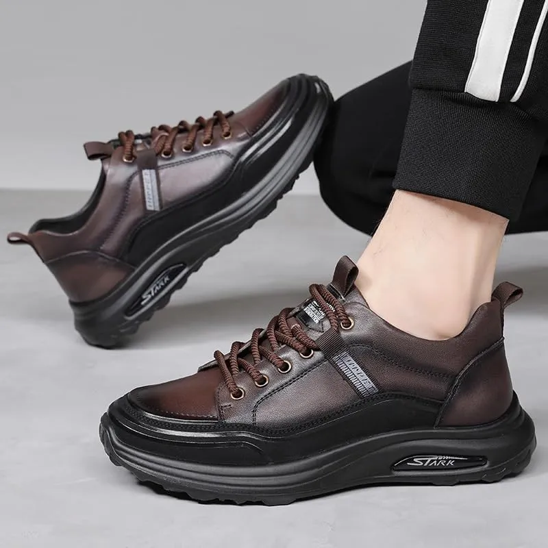 Men's Classic Lace-up Formal Oxfords Retro Dress Oxford Breathable Comfy Non Slip Rubber Sole Leather Brogue Shoes