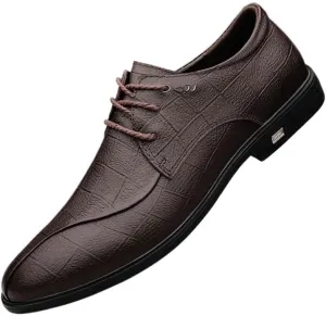 Men's Classic Lace Up Oxfords Shoes Fashion Casual Pointed Toe Leather Dress Shoes Walking Derby Shoes for Men