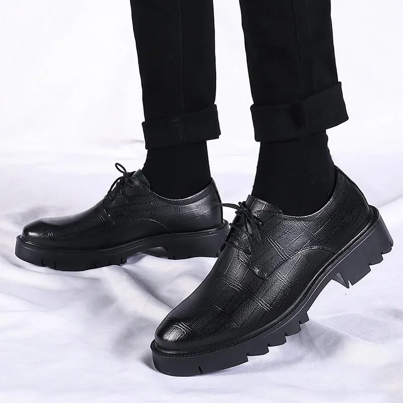 Men's Classic Leather Dress Shoes Men Formal Business Oxford Derby Shoes Wingtip Retro Brogue Shoes for Men(7)
