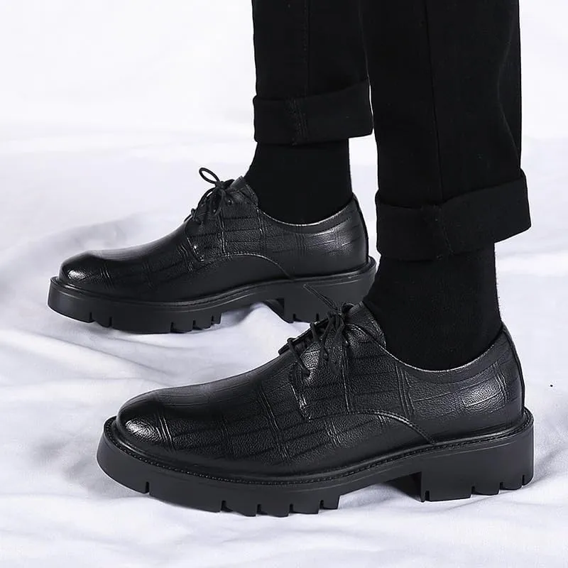 Men's Classic Leather Dress Shoes Men Formal Business Oxford Derby Shoes Wingtip Retro Brogue Shoes for Men(7)
