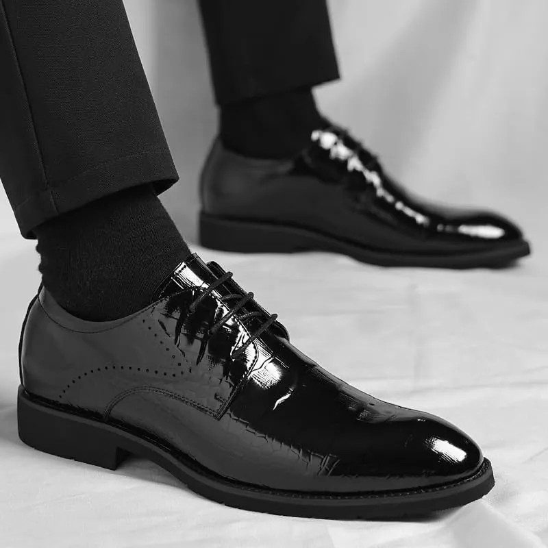 Men's Fashion Dress Shoes Mens Classic Formal Business Leather Oxford Shoes Wingtip Retro Brogue Shoes for Men(8)