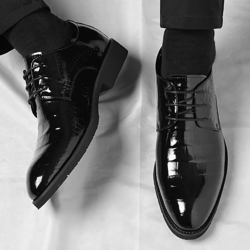 Men's Fashion Dress Shoes Mens Classic Formal Business Leather Oxford Shoes Wingtip Retro Brogue Shoes for Men(8)