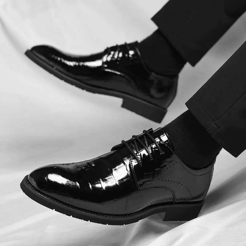 Men's Fashion Dress Shoes Mens Classic Formal Business Leather Oxford Shoes Wingtip Retro Brogue Shoes for Men(8)