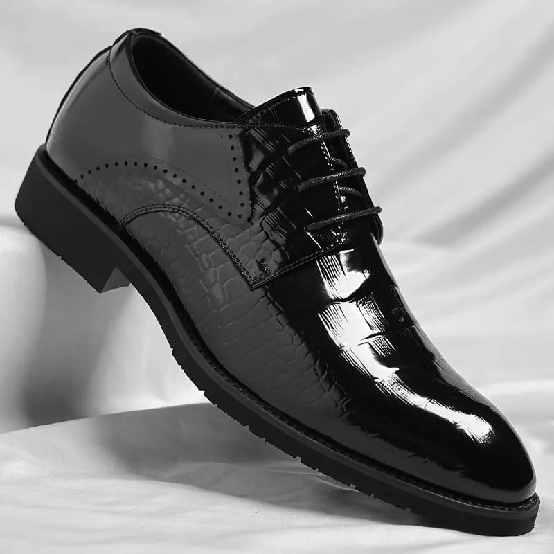 Men's Fashion Dress Shoes Mens Classic Formal Business Leather Oxford Shoes Wingtip Retro Brogue Shoes for Men(8)