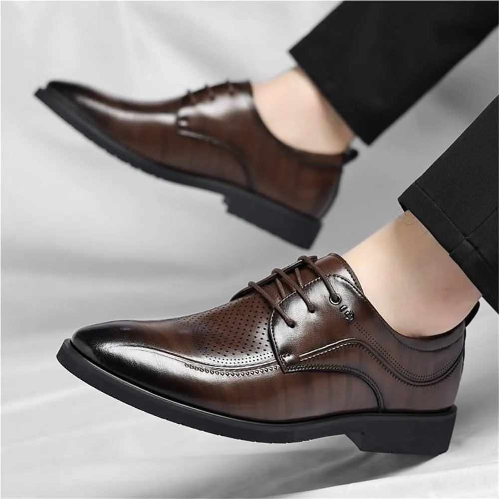 Mens Large Size Brogue Shoes Business Casual Oxford Shoes English Style Formal Commuter Shoes for Work