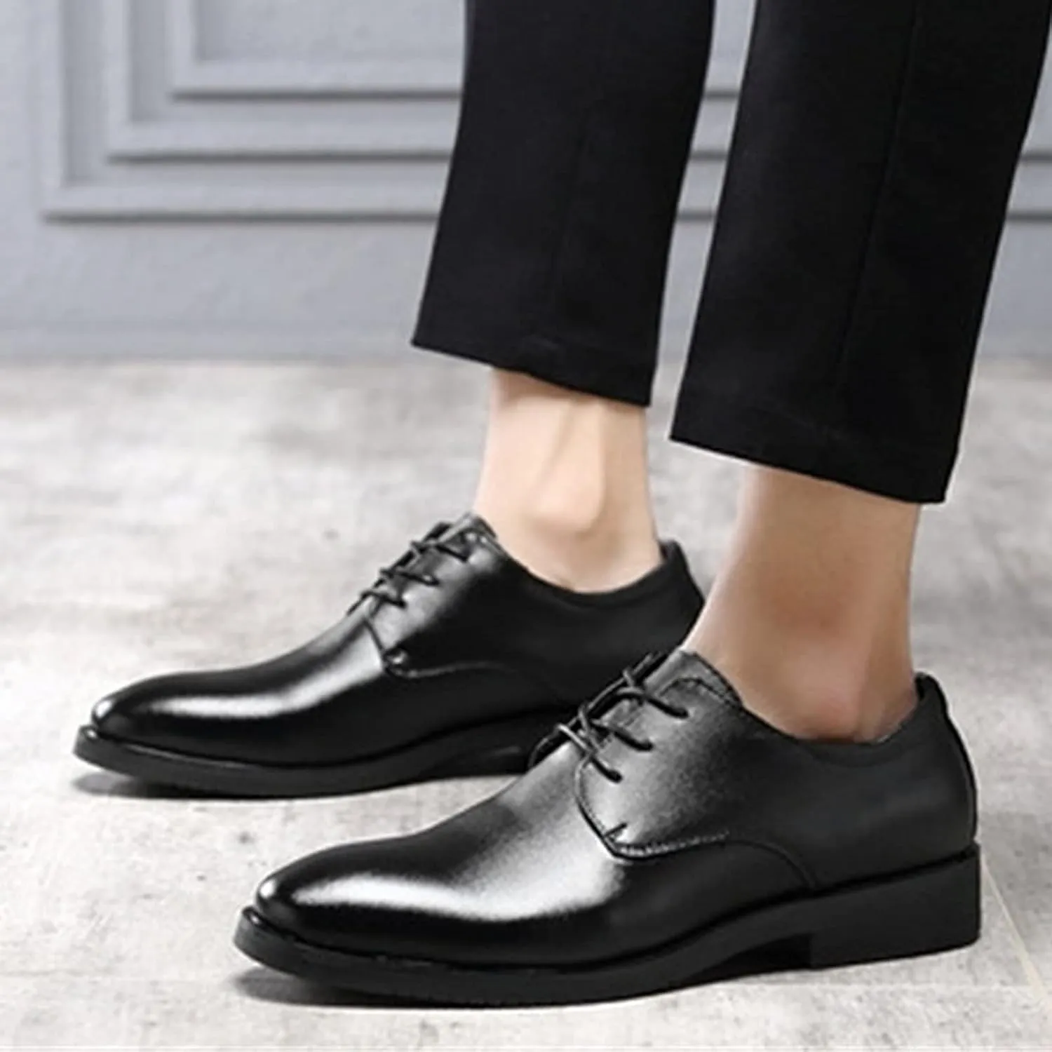 Men's Oxfords Fashion Leather Lace Up Comfortable Cushioned Formal Classic Dress Business Brogue Shoes