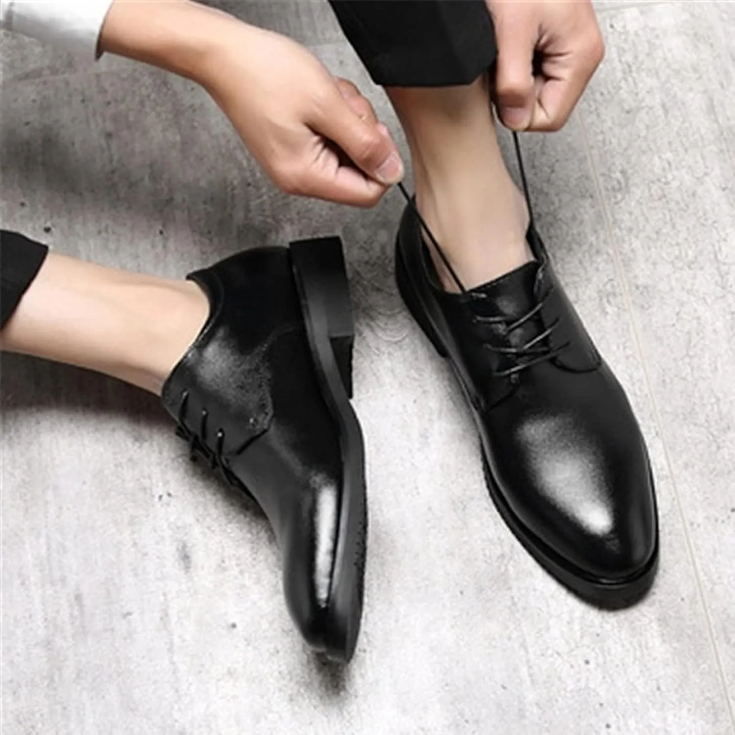 Men's Oxfords Fashion Leather Lace Up Comfortable Cushioned Formal Classic Dress Business Brogue Shoes