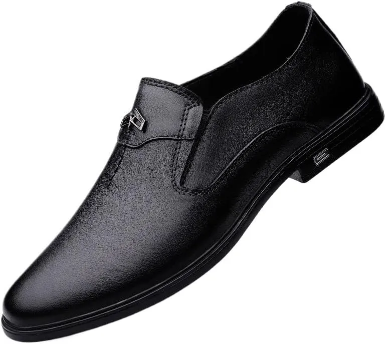 Men's Patent Leather Business Working Oxford Shoes Fashion Slip-On Classic Formal Dress Shoes Mens Retro Comfortable Tuxedo Pointed Toe Dress Shoes