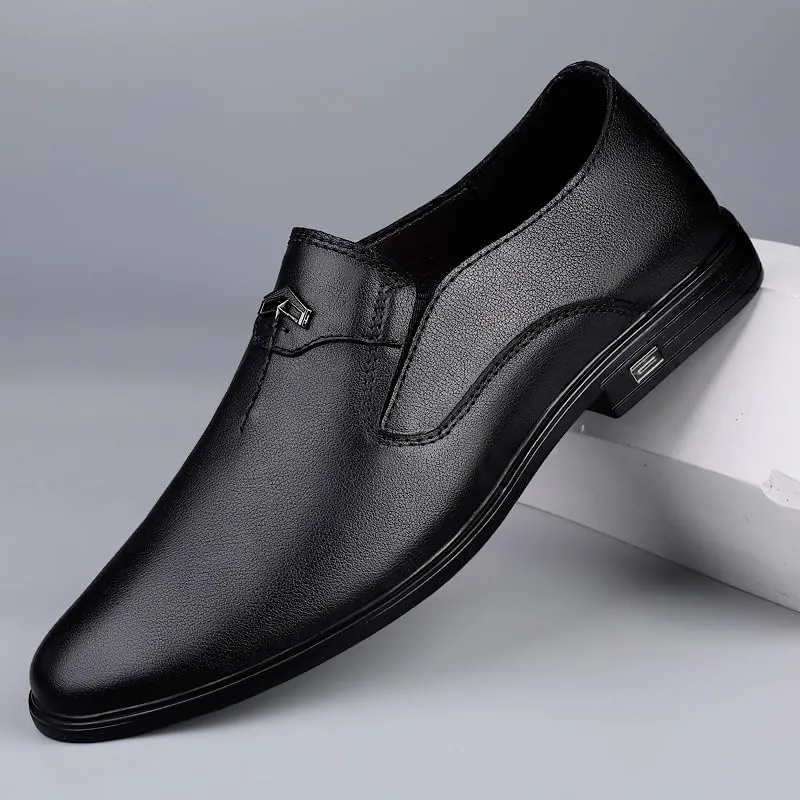 Men's Patent Leather Business Working Oxford Shoes Fashion Slip-On Classic Formal Dress Shoes Mens Retro Comfortable Tuxedo Pointed Toe Dress Shoes