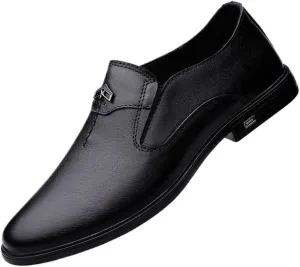 Men's Patent Leather Business Working Oxford Shoes Fashion Slip-On Classic Formal Dress Shoes Mens Retro Comfortable Tuxedo Pointed Toe Dress Shoes