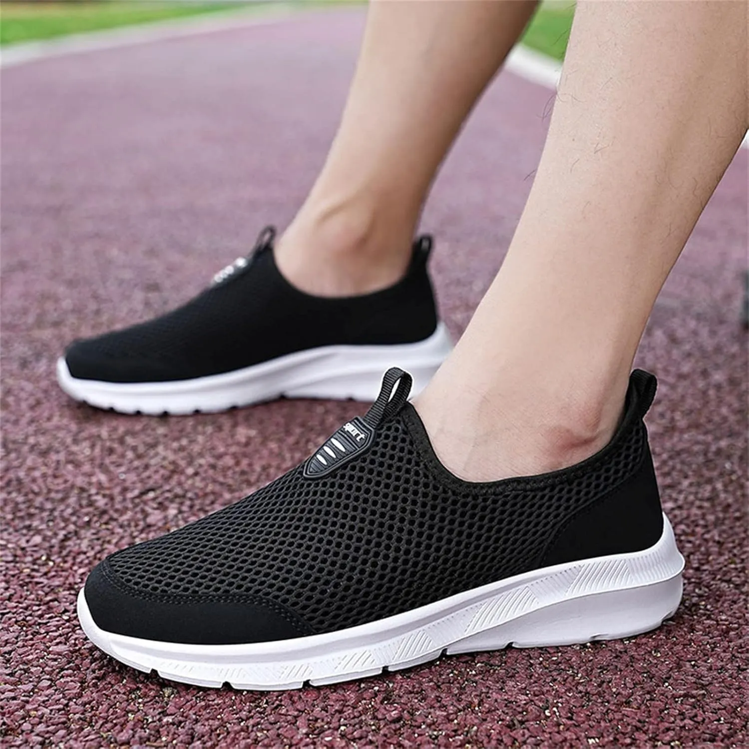 Mens Slip On Walking Shoes Lightweight Breathable Non Slip Running Shoes Comfortable Fashion Sneakers for Men