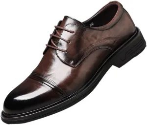 Men's Tuxedo Dress Shoes Business Wingtip Casual Walking Shoes Brogue Shoes Business Walking Shoes Oxfords(Brown,9.5)