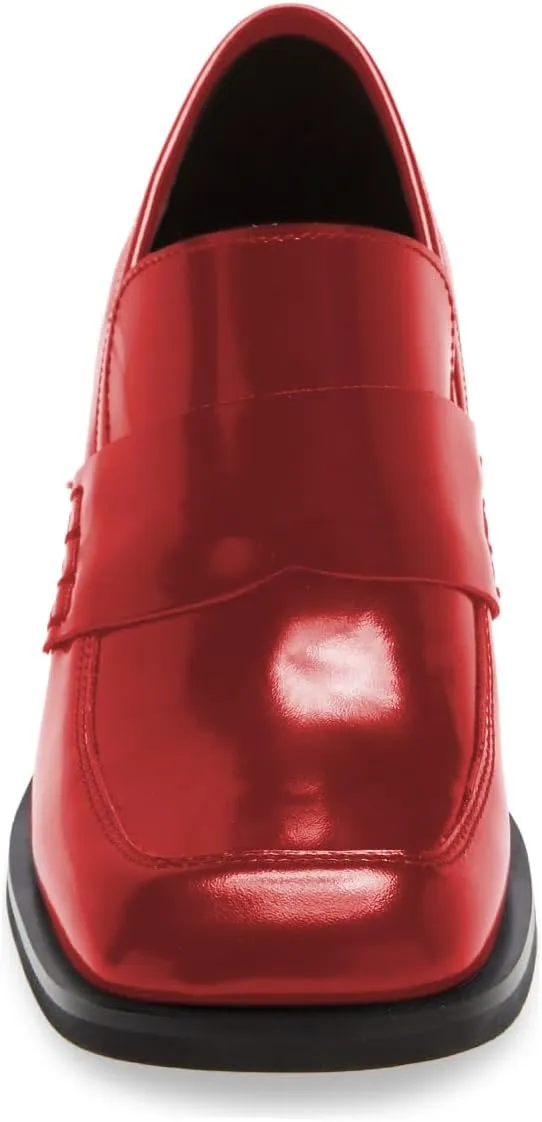 Milooey shoes Women's Platform Chunky Loafers Fashion Mid Heel Penny Loafers Slip On Square Toe Casual Business Work Shoes Size 4-16 Us