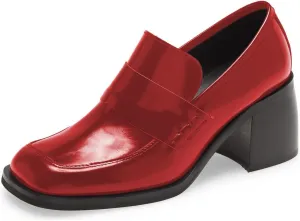 Milooey shoes Women's Platform Chunky Loafers Fashion Mid Heel Penny Loafers Slip On Square Toe Casual Business Work Shoes Size 4-16 Us