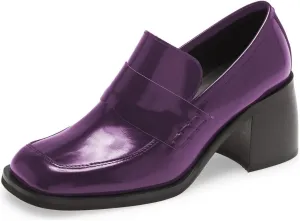 Milooey shoes Women's Platform Chunky Loafers Fashion Mid Heel Penny Loafers Slip On Square Toe Casual Business Work Shoes Size 4-16 Us